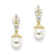 Acacia Gold Pearl Earrings - Olivier Laudus Wedding Jewellery