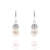 Arabella 925 silver Ivory Tahitian Freshwater Pearl Drop Earrings - Olivier Laudus Wedding Jewellery