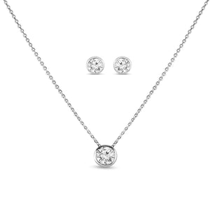 Aspen Simulated Diamond Pendant Set - Olivier Laudus Wedding Jewellery