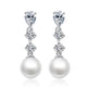 Beatrice Pearl and Simulated Diamond Earrings - Olivier Laudus Wedding Jewellery