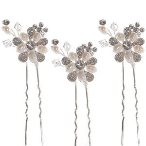Bouquet Hair Pins set of 3 - Olivier Laudus Wedding Jewellery