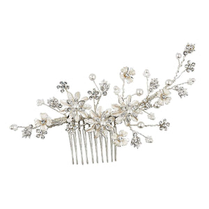 Desiree Pearl and Diamante Hair Comb - Olivier Laudus Wedding Jewellery