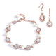 Emilia Rose Gold Bracelet and Earrings Set - Olivier Laudus Wedding Jewellery