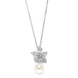 Fleur Pearl pendant - Olivier Laudus Wedding Jewellery