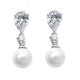 Helena Pearl and Cubic Zirconia Earrings - Olivier Laudus Wedding Jewellery