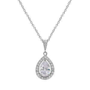 Hester Simulated Diamond Pendant - Olivier Laudus Wedding Jewellery