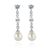 Jane Pearl and Cubic Zirconia Earrings - Olivier Laudus Wedding Jewellery