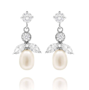 Starlet Freshwater Pearl Drop Earrings - Olivier Laudus Wedding Jewellery
