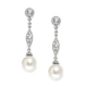 Vintage Pearl and Diamante Earrings - Olivier Laudus Wedding Jewellery