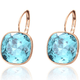 Virginia Teal Blue Swarovski Crystal Earrings - Olivier Laudus Wedding Jewellery