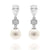 Virginia White Pearl and Simulated Diamond Earrings - Olivier Laudus Wedding Jewellery