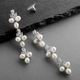 Starlet Freshwater Pearl and Cubic Zirconia Dangle Earrings - Olivier Laudus Wedding Jewellery