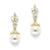 Acacia Gold Pearl Earrings - Olivier Laudus Wedding Jewellery