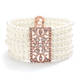 Acacia Rose Gold Ivory Pearl Stretch Bracelet - Olivier Laudus Wedding Jewellery