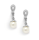 Adele Pearl and Cubic Zirconia Earrings - Olivier Laudus Wedding Jewellery