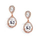 Amalia Rose Gold Cubic Zirconia Wedding Earrings - Olivier Laudus Wedding Jewellery