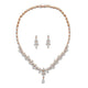 Amalia Rose Gold Simulated Diamond Necklace Set - Olivier Laudus Wedding Jewellery