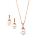 Anais Rose Gold Pearl Pendant Set - Olivier Laudus Wedding Jewellery