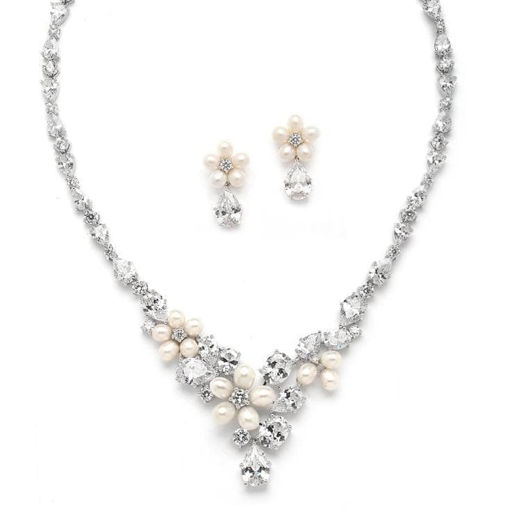 Silver and pearl sales jewellery sets