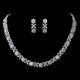 Annabelle Flowers Cubic Zirconia Bridal Necklace Set