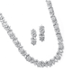 Annabelle Flowers Cubic Zirconia Bridal Necklace Set