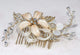 Antique Gold Blossom Hair Comb - Olivier Laudus Wedding Jewellery