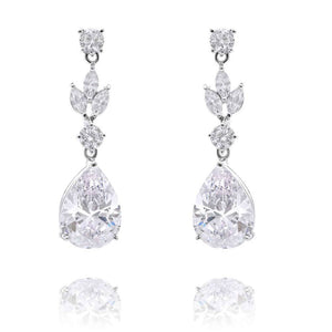 Antoinette Simulated Diamond Earrings - Olivier Laudus Wedding Jewellery