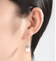 Arabella 925 silver Ivory Tahitian Freshwater Pearl Drop Earrings
