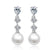Beatrice Pearl and Simulated Diamond Earrings - Olivier Laudus Wedding Jewellery