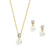 Becky Gold plated Faux pearl Pendant Set - Olivier Laudus Wedding Jewellery