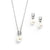 Becky Silver Faux pearl Pendant Set - Olivier Laudus Wedding Jewellery