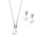 Becky Silver Faux pearl Pendant Set - Olivier Laudus Wedding Jewellery