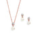 Becky Silver Faux pearl Pendant Set - Olivier Laudus Wedding Jewellery