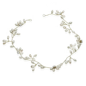 Boho Silver pearl and diamante Hair Vine