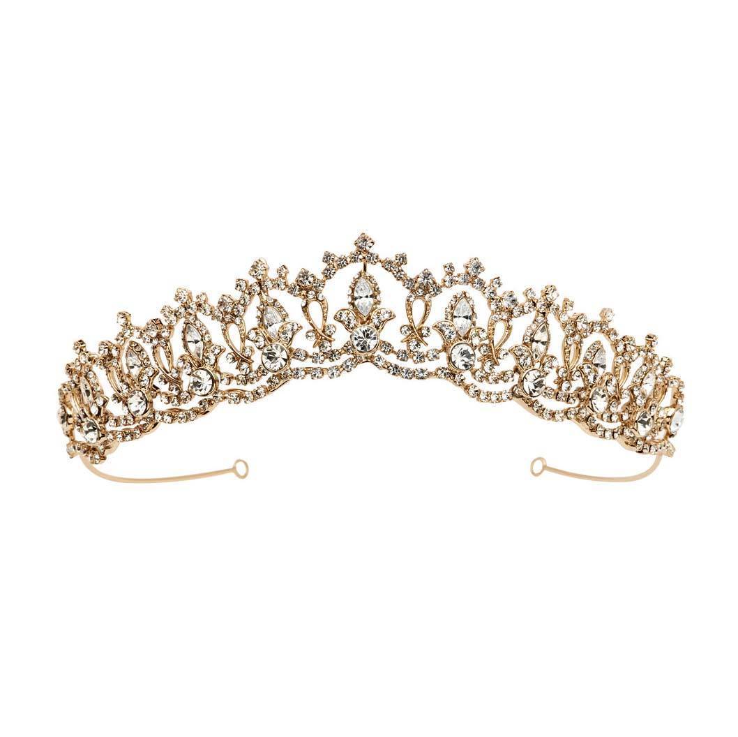 Cambridge Vintage Style Gold Crystal Wedding Tiara