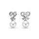Charlotte Pearl and Cubic Zirconia Bow Earrings - Olivier Laudus Wedding Jewellery