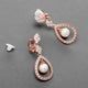 Cinderella Clip-On Rose Gold Pearl Bridal Earrings