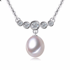 Diana Freshwater Pearl and Simulated Diamond Pendant