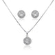 Elle Platinum plated Simulated Diamond Pendant set - Olivier Laudus Wedding Jewellery