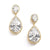 Freya Gold Pear cut Cubic Zirconia Earrings - Olivier Laudus Wedding Jewellery