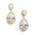 Freya Silver Pear cut Cubic Zirconia Earrings - Olivier Laudus Wedding Jewellery