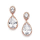 Freya Silver Pear cut Cubic Zirconia Earrings - Olivier Laudus Wedding Jewellery