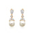 Geraldine Pearl and Cubic Zirconia Earrings - Olivier Laudus Wedding Jewellery