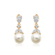 Geraldine Pearl and Cubic Zirconia Earrings - Olivier Laudus Wedding Jewellery