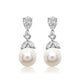 Geraldine Pearl and Cubic Zirconia Earrings - Olivier Laudus Wedding Jewellery