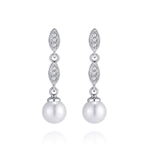 SKN Gold and Silver American Diamond Dangle & Drop Pearl Stud Earrings for  Women & Girls (SKN-3338) : Amazon.in: Fashion