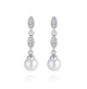 Hannah Pearl and Diamante Wedding Earrings - Olivier Laudus Wedding Jewellery