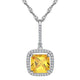 Helena Princess Cut Yellow Cubic Zirconia Pendant - Olivier Laudus Wedding Jewellery