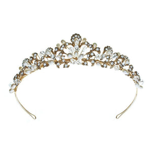 Kensington Freshwater Pearl Gold Tiara - Olivier Laudus Wedding Jewellery