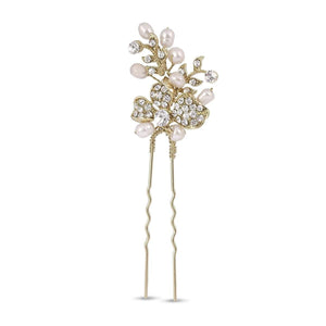 Kensington Gold Freshwater Pearl Hairpins - Set of 3 - Olivier Laudus Wedding Jewellery